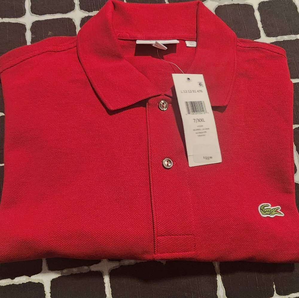 Men's Lacoste shirt  size 7xl burgundy